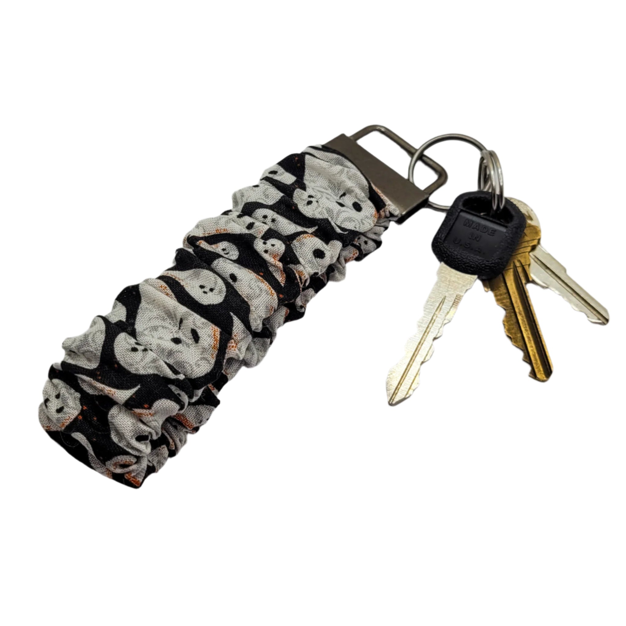 Ghosts Scrunchie Wristlet Keychain