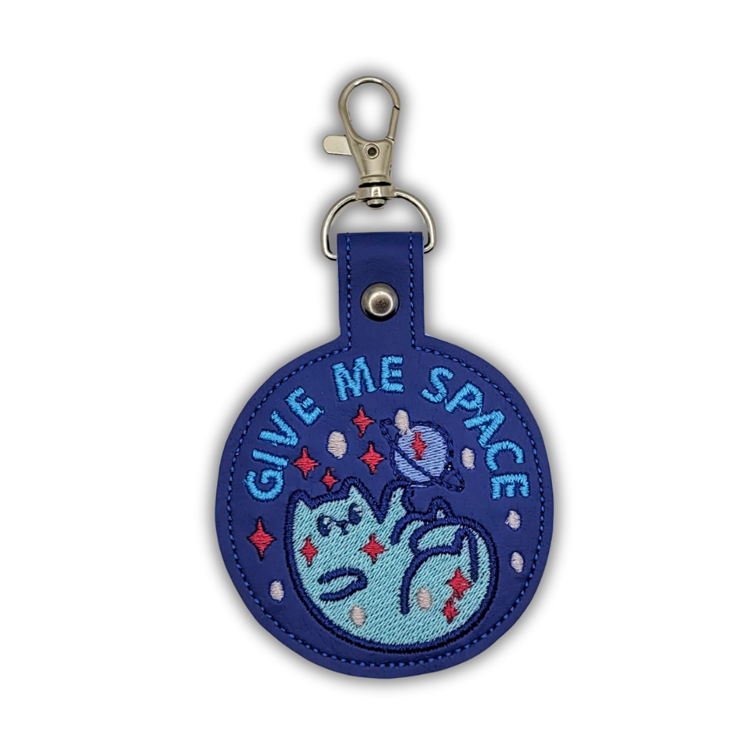 Give Me Space Embroidered Vinyl Keychain