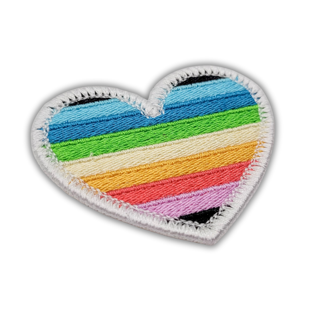 Queer Pride Heart Embroidered Patch