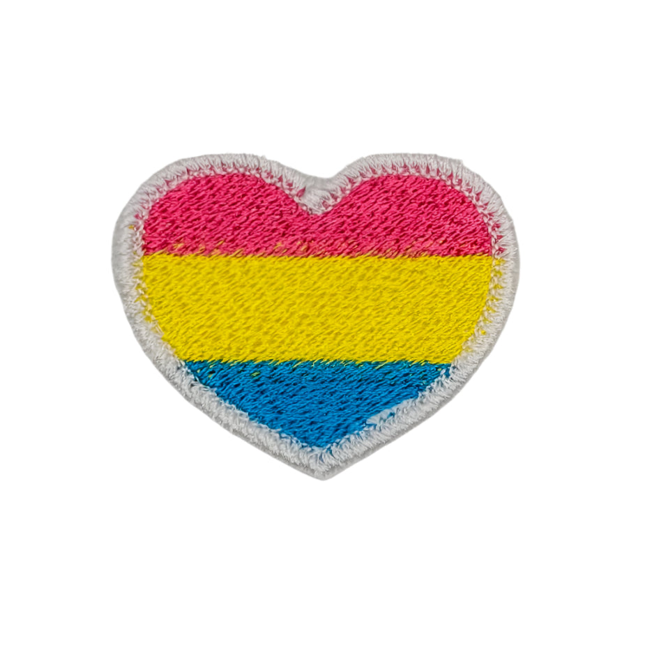 Pansexual Pride Heart Embroidered Patch