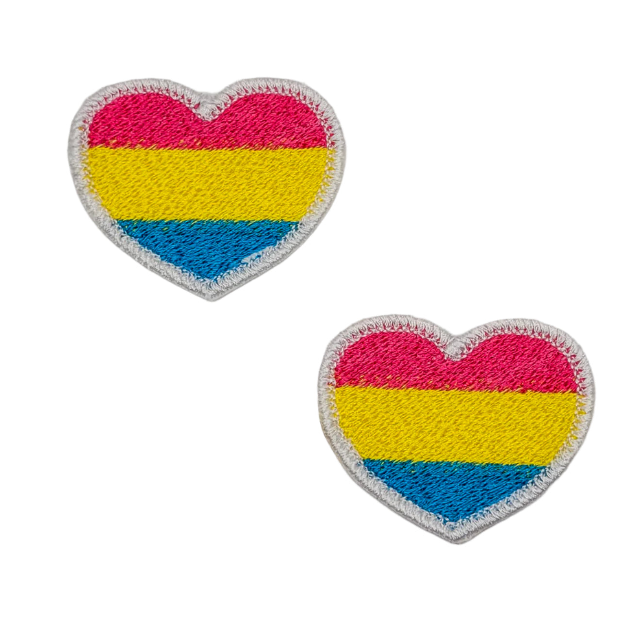 Pansexual Pride Heart Embroidered Patch