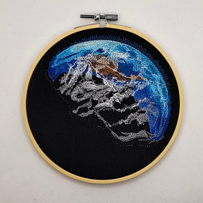 Planet Earth Embroidered Wall Hanging