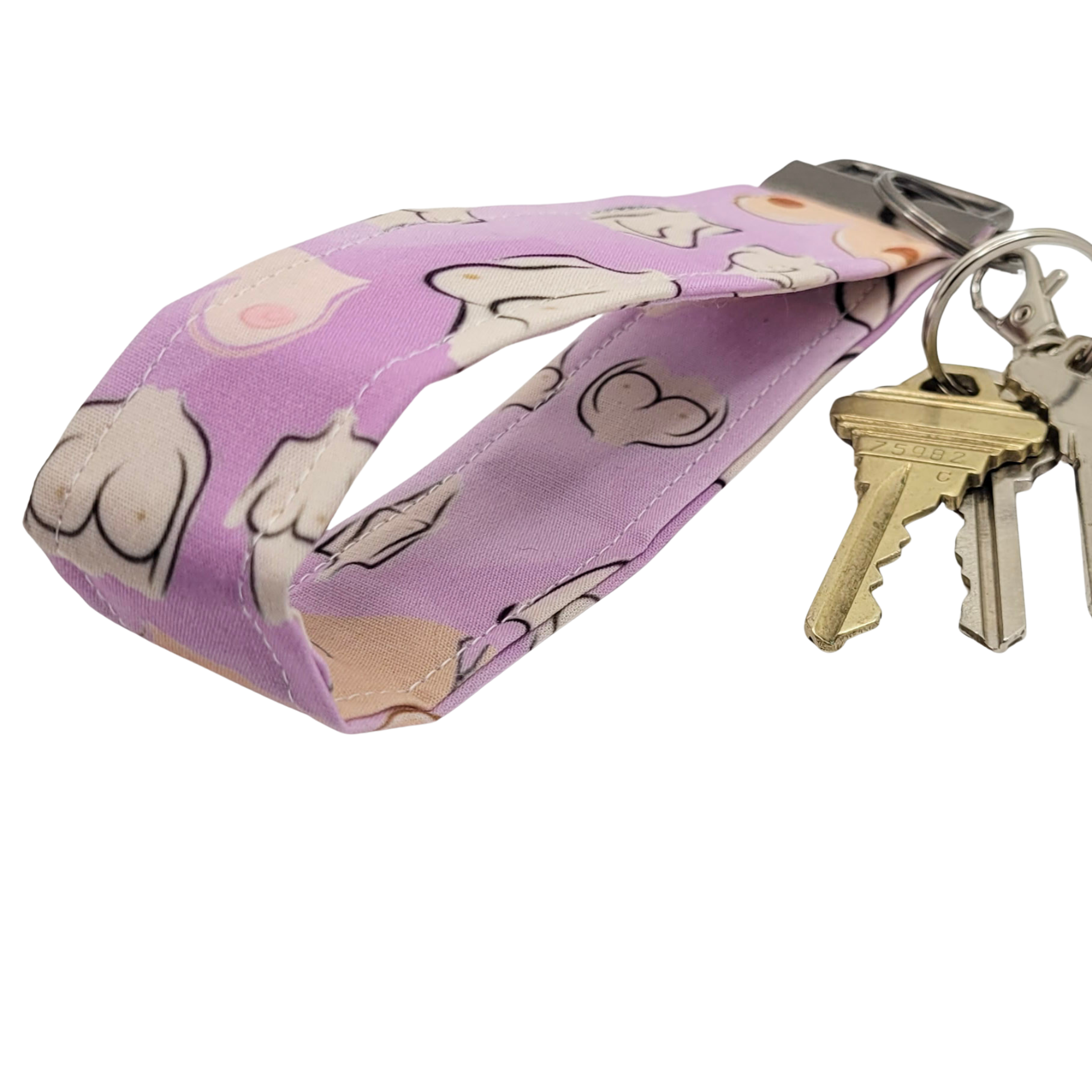 Boobies Wristlet Keychain Strap