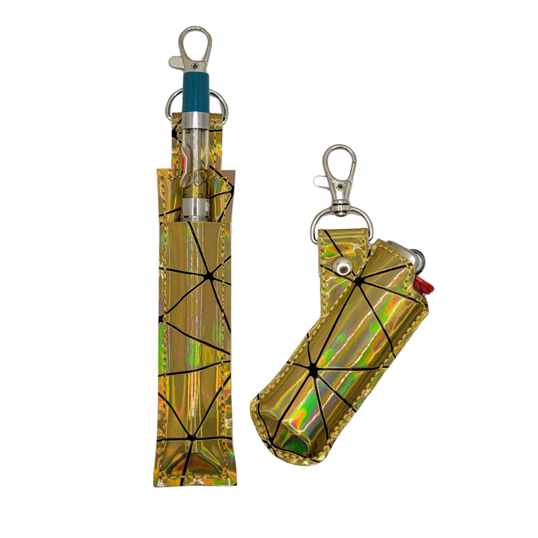 Gold Holographic Vinyl Pen Case