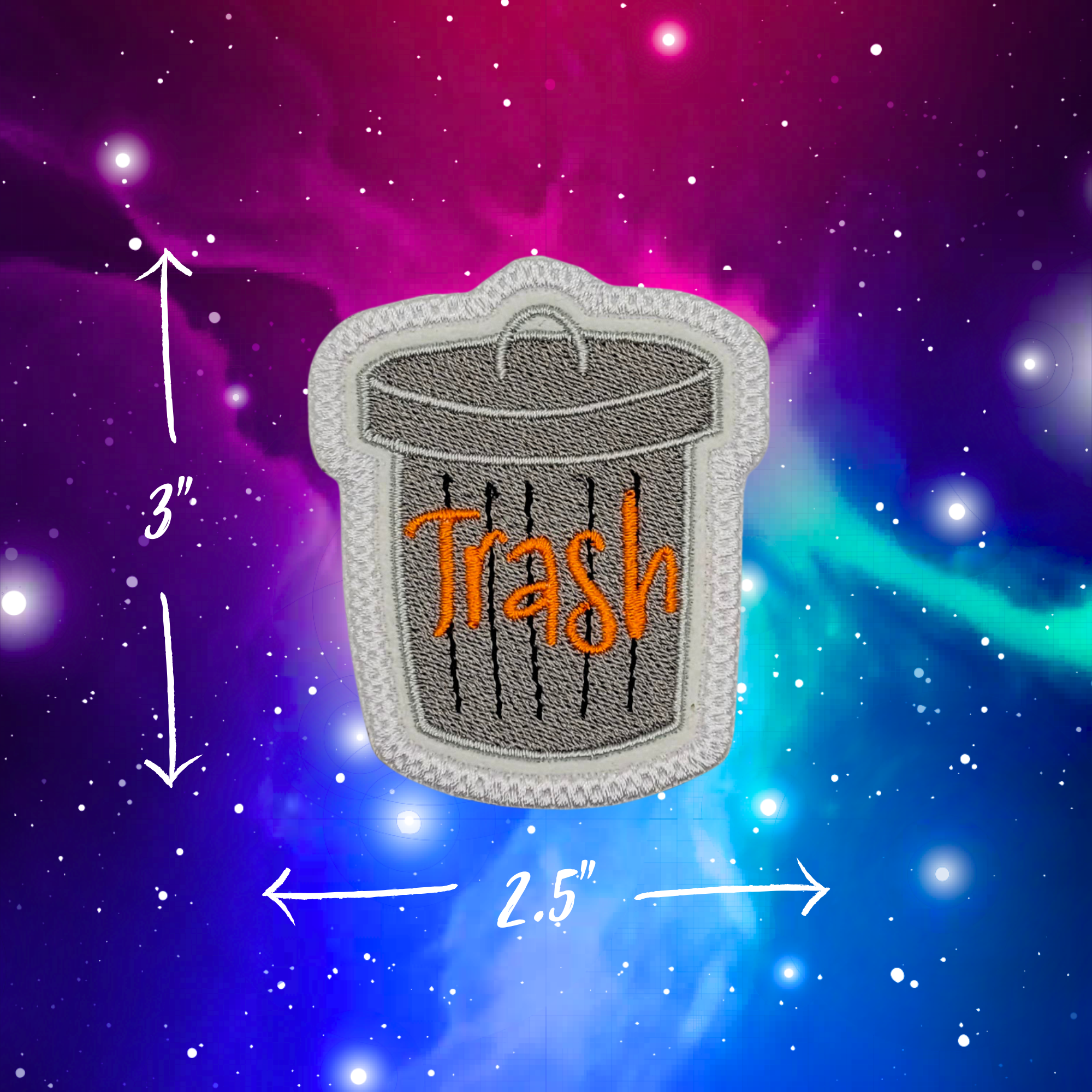 Trash Can Embroidered Patch
