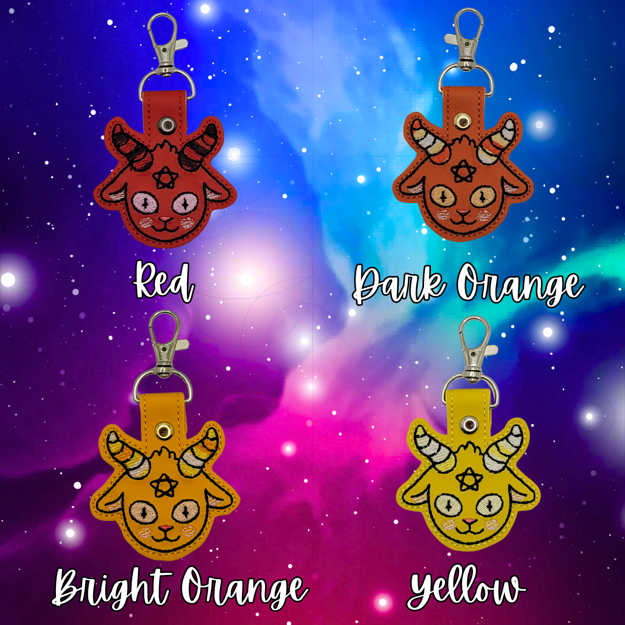 Chibi Baphomet Vinyl Embroidered Keychain