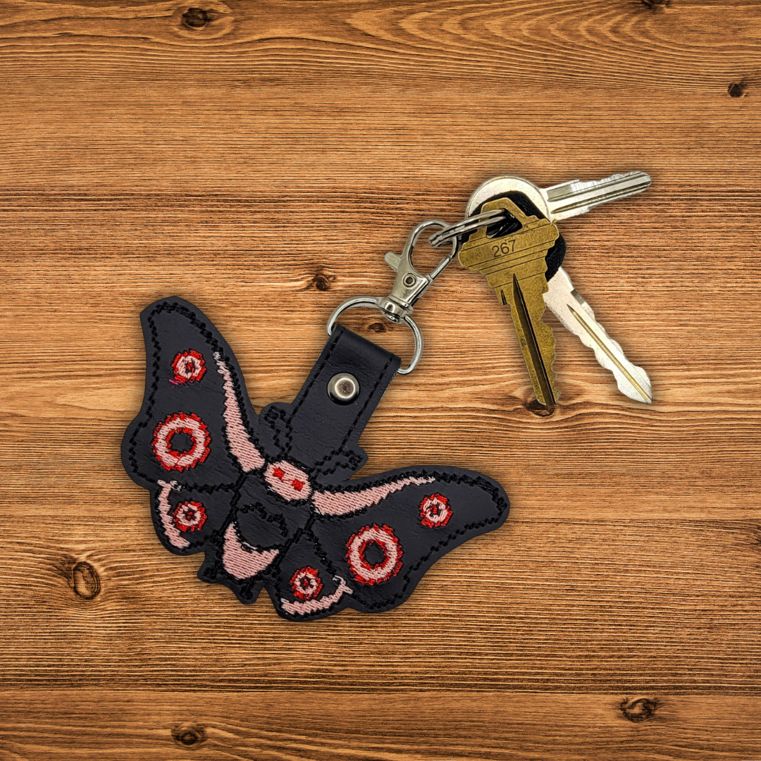 8-Bit Mothman Vinyl Embroidered Keychain