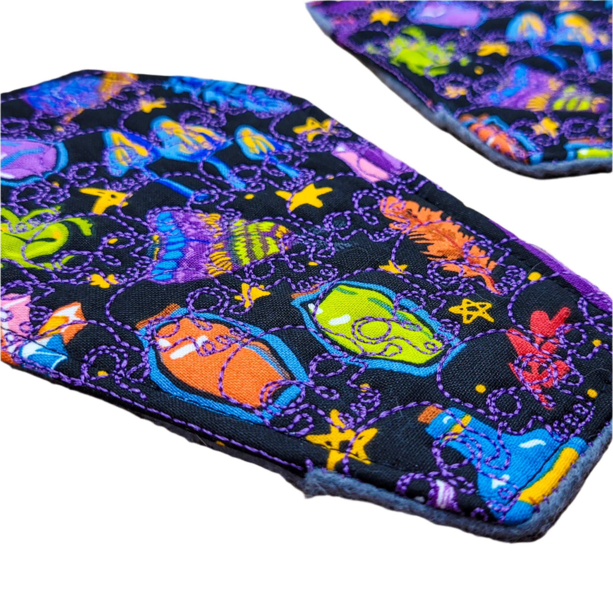 Magick Shop Skull Embroidered Coffin-Shape Mug Rug