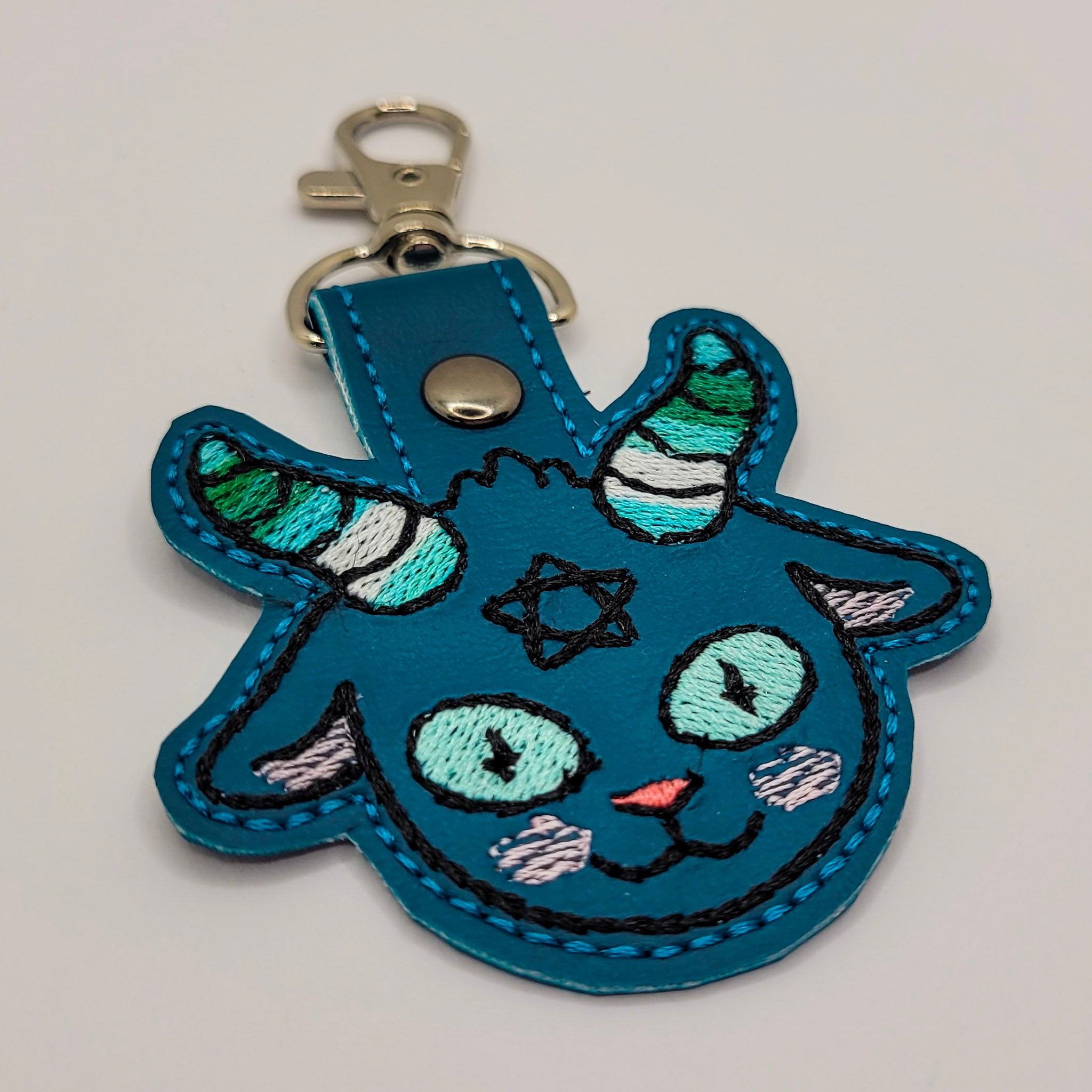 Chibi Baphomet Vinyl Embroidered Keychain