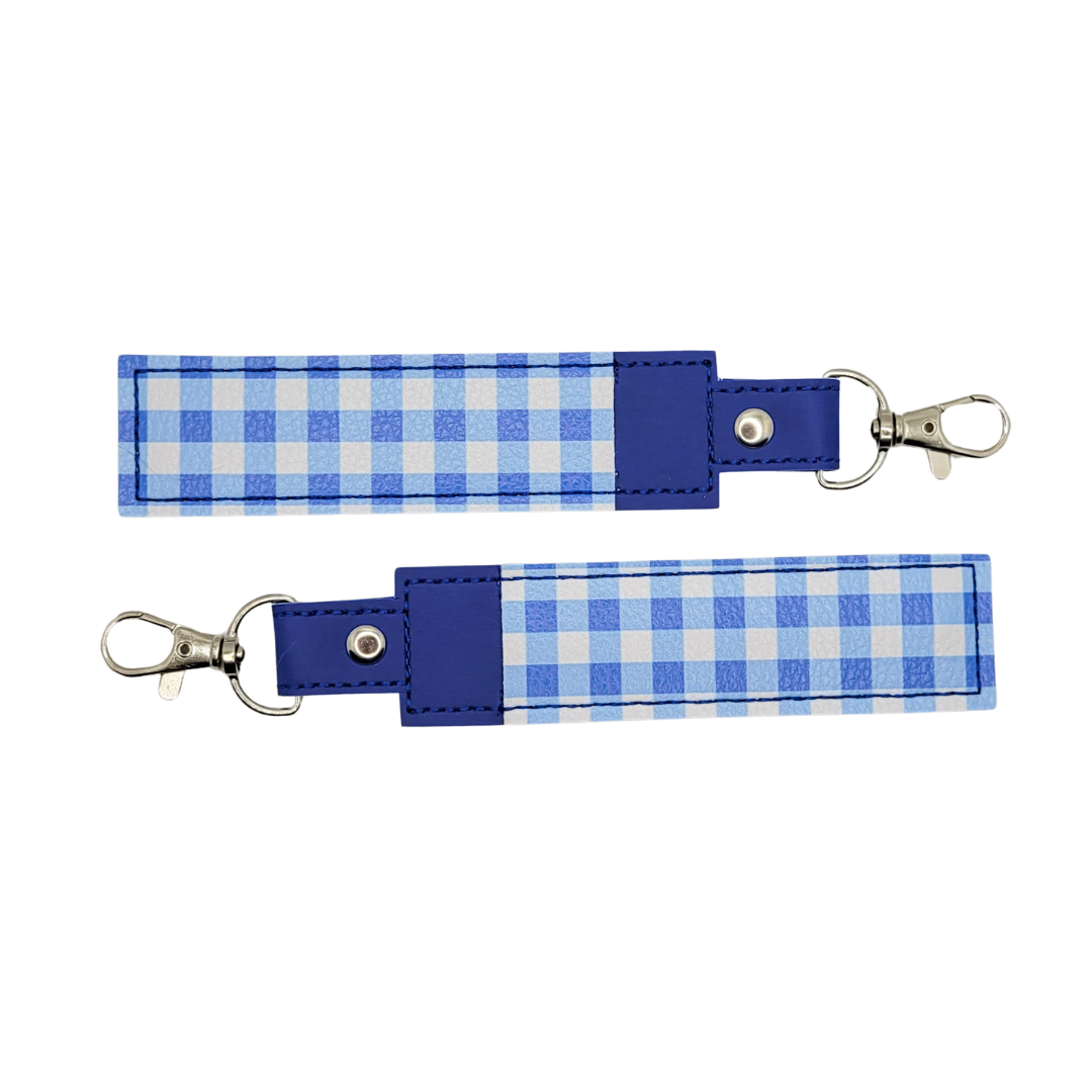 Blue Plaid Vinyl Pen Case