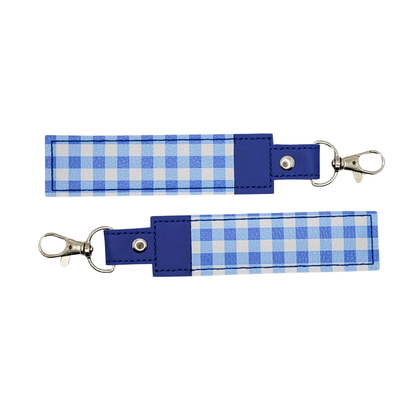 Blue Plaid Vinyl Pen Case