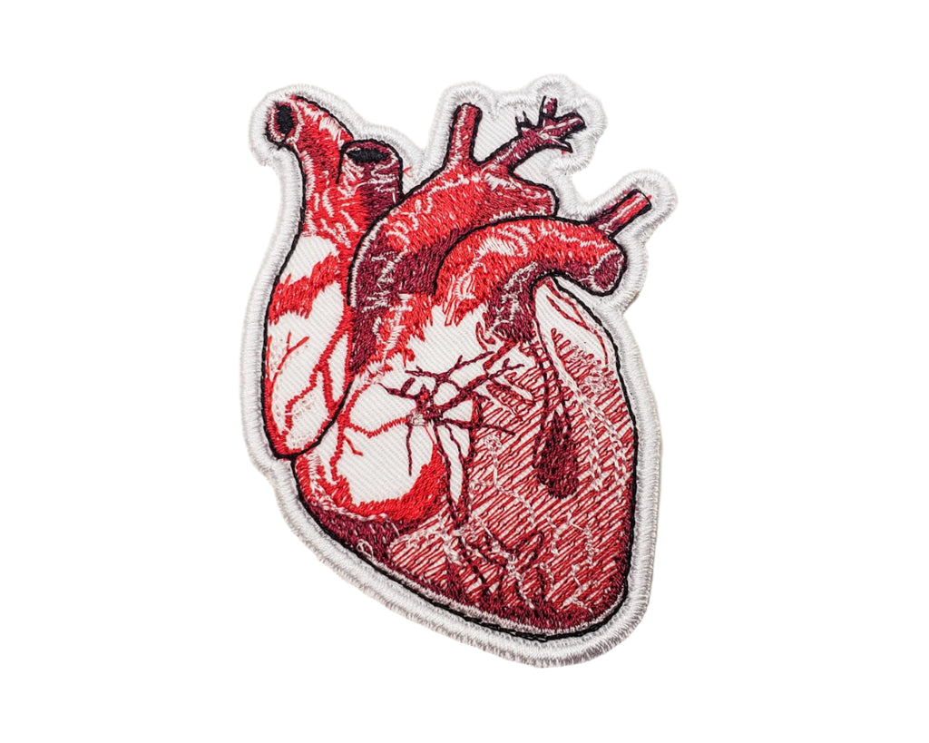 Realistic Heart Embroidered Patch