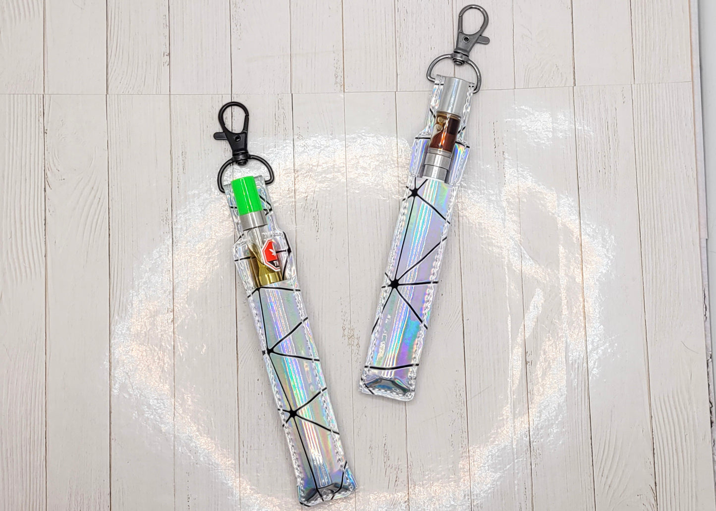 Silver Holographic Vape & Lighter Case Set