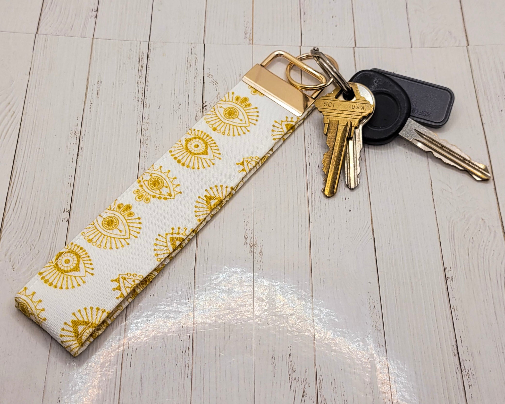 Evil Eye Wristlet Key Strap