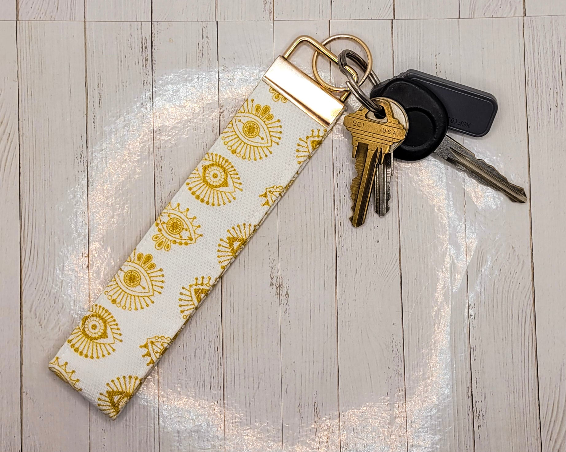 Evil Eye Wristlet Key Strap