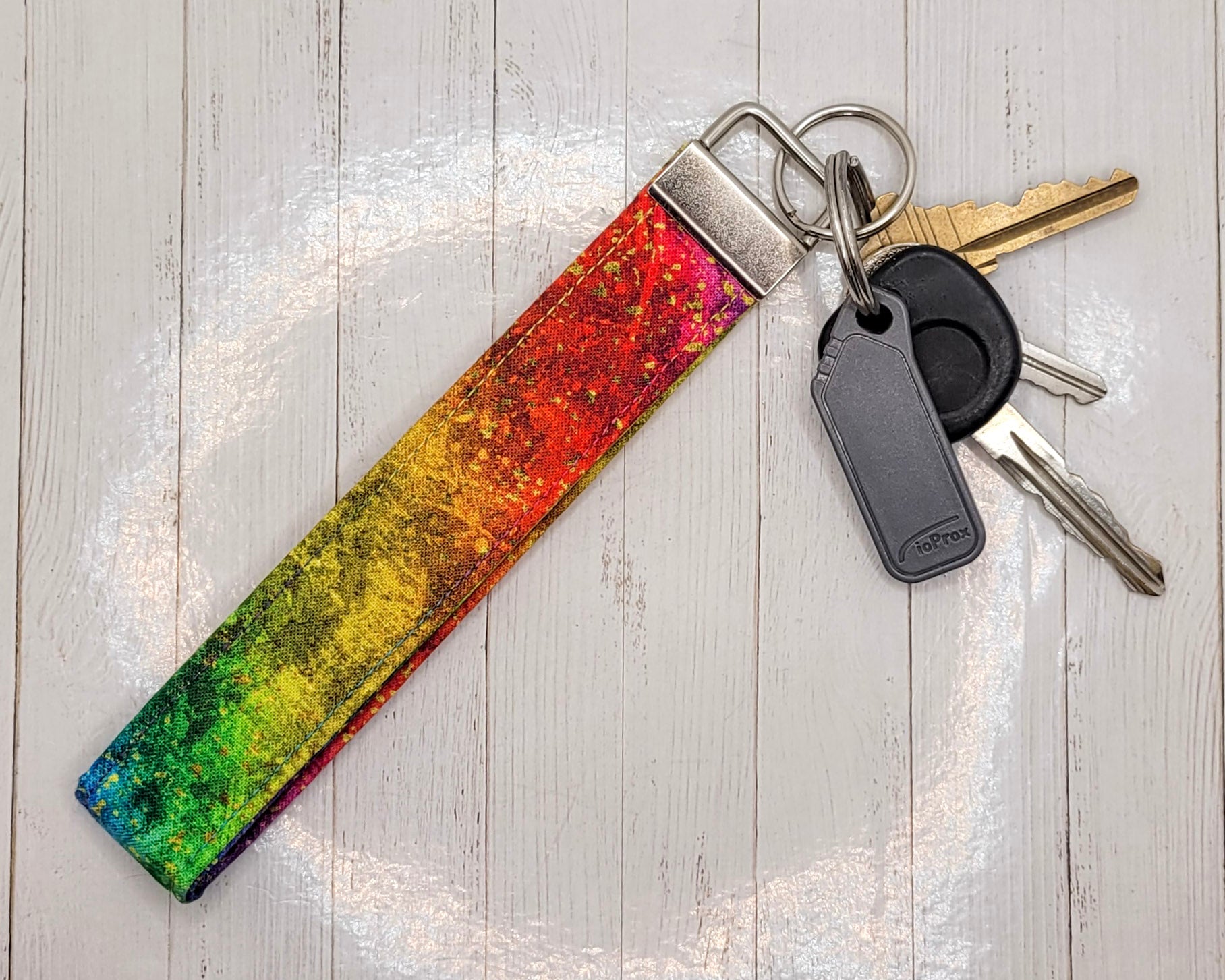 Rainbow Ombre Wristlet Key Strap
