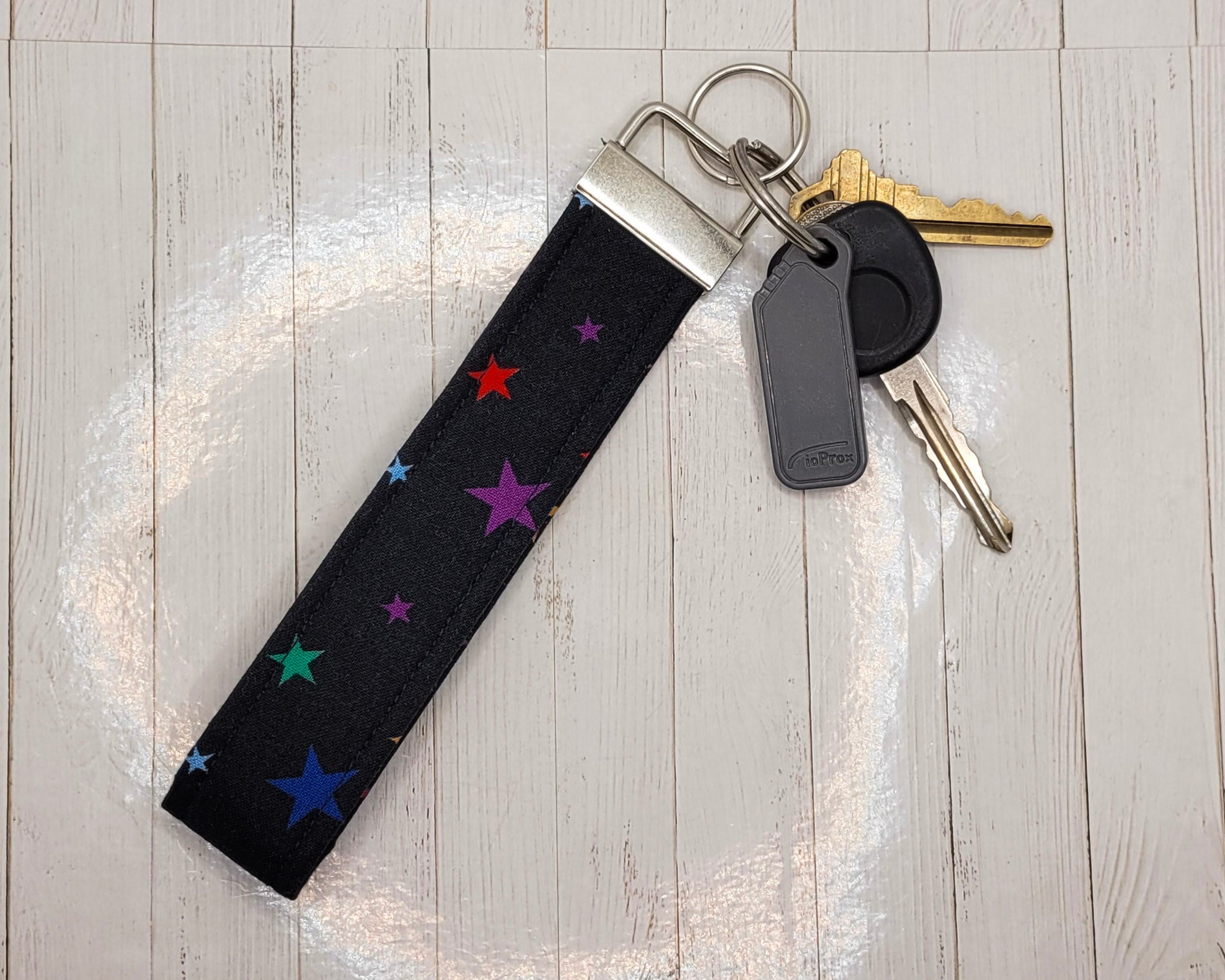 Rainbow Star Wristlet Key Strap