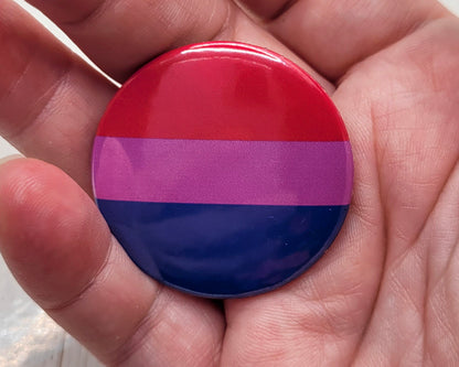 Bisexual Pride Flag Patch & Pinback Button