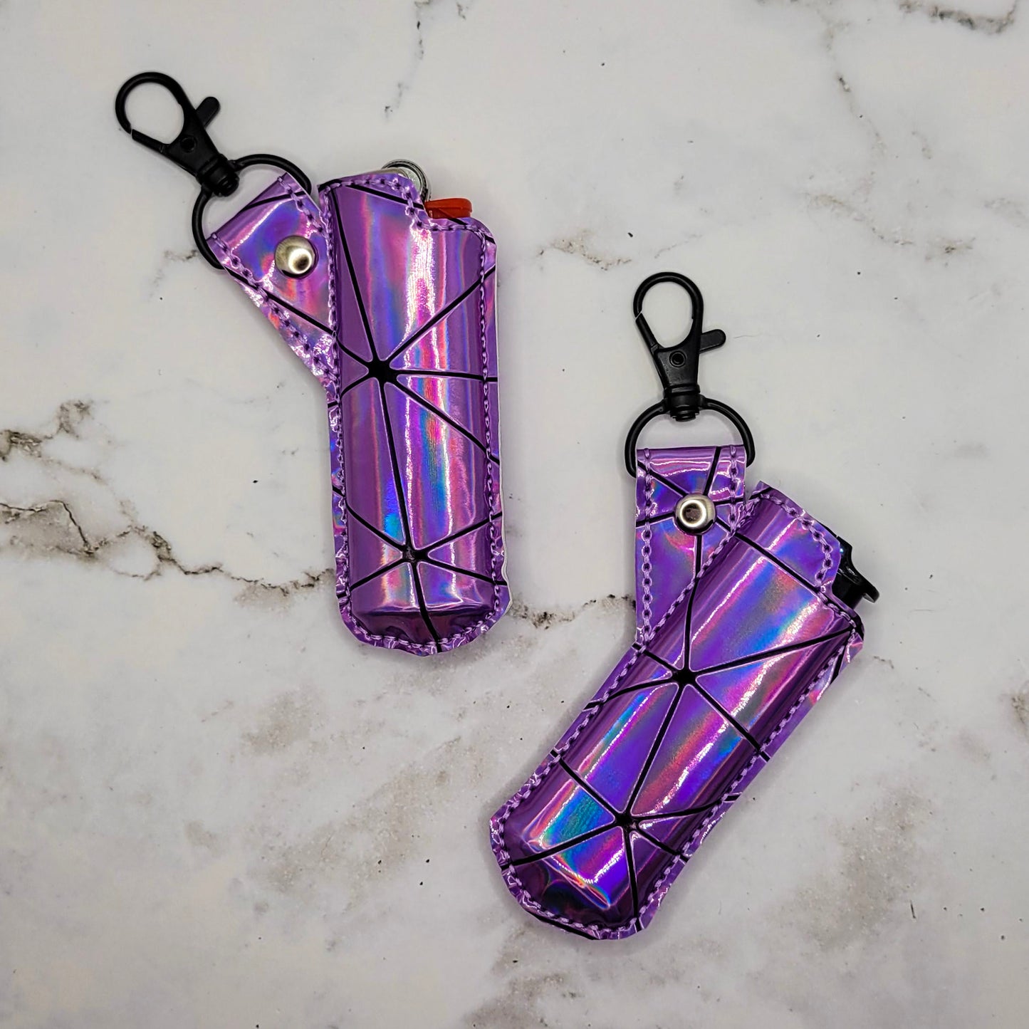 Lilac Holographic Vape & Lighter Case Set