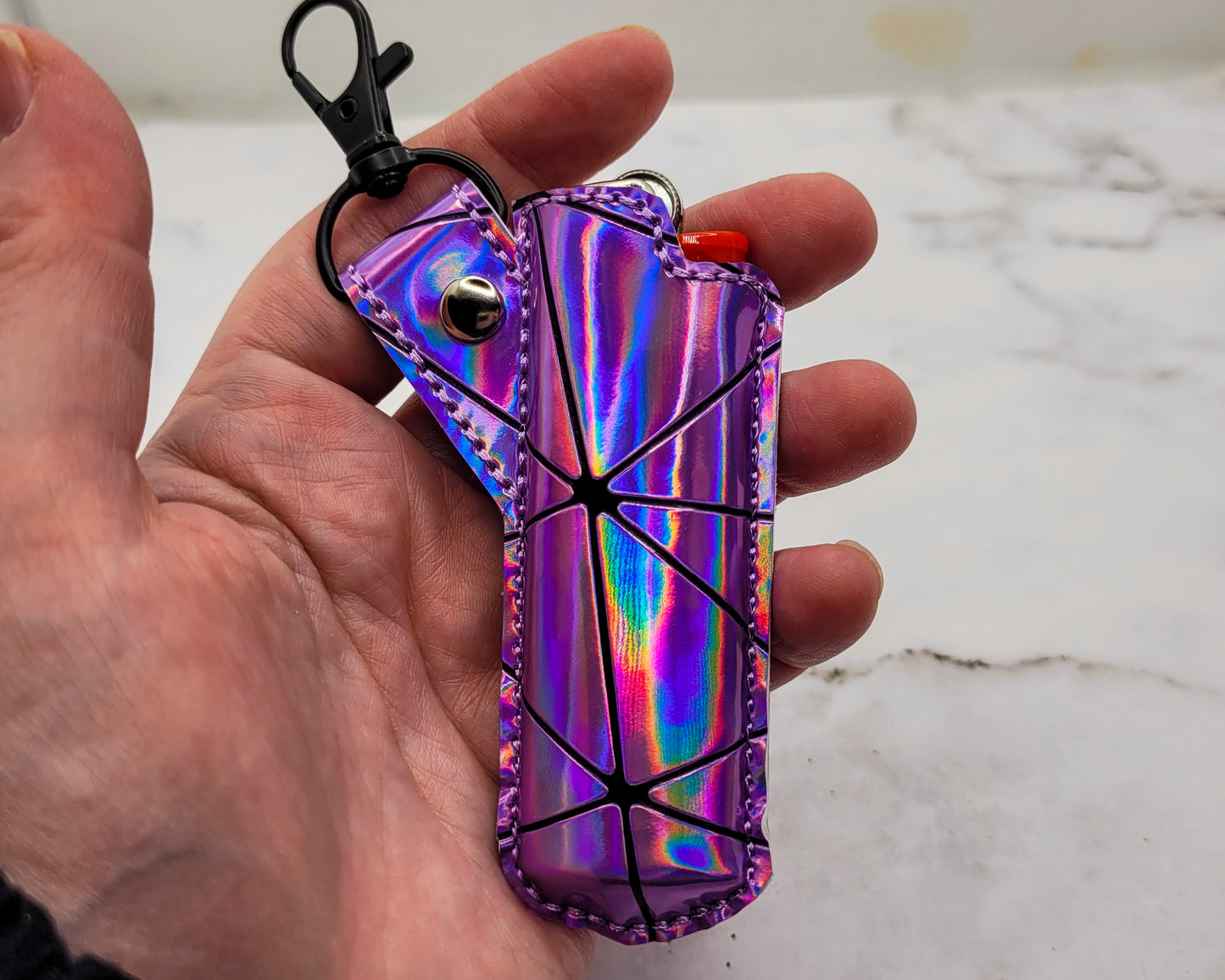 Lilac Holographic Vape & Lighter Case Set