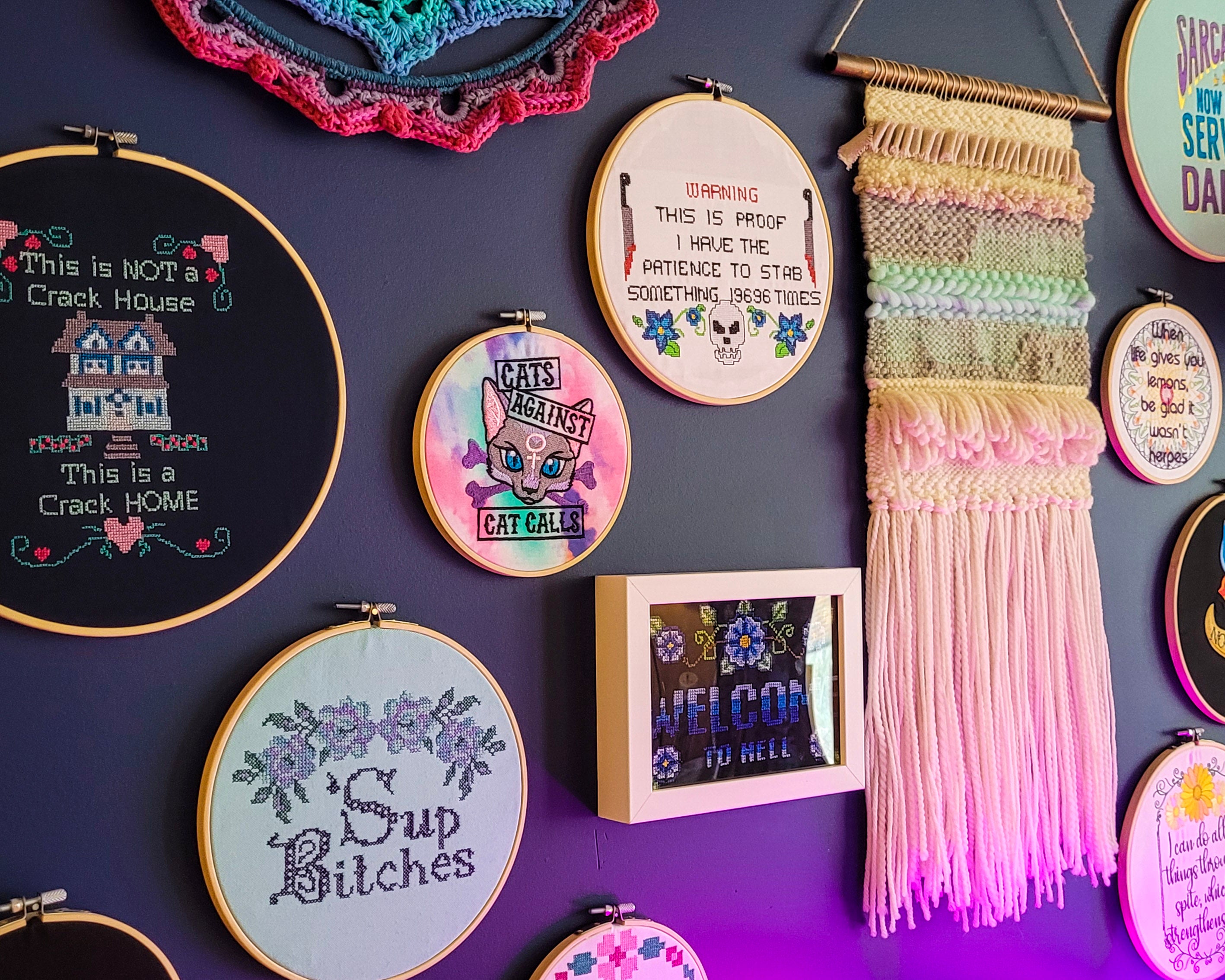 Cryptids of the World Embroidered Wall Hanging - 8" Hoop