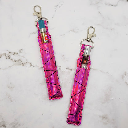 Pink Holographic Vape & Lighter Case Set