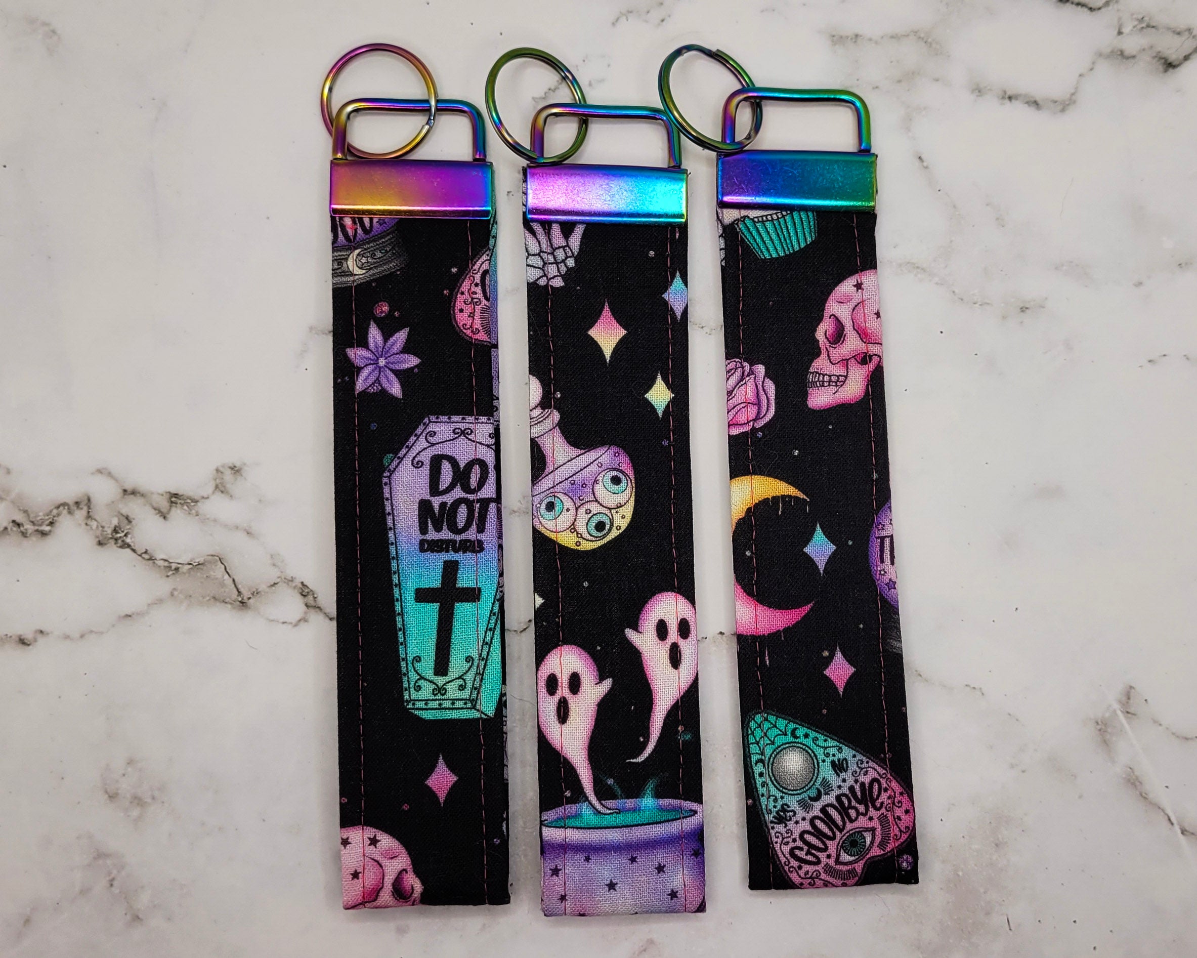 Pastel Goth Wristlet Key Strap