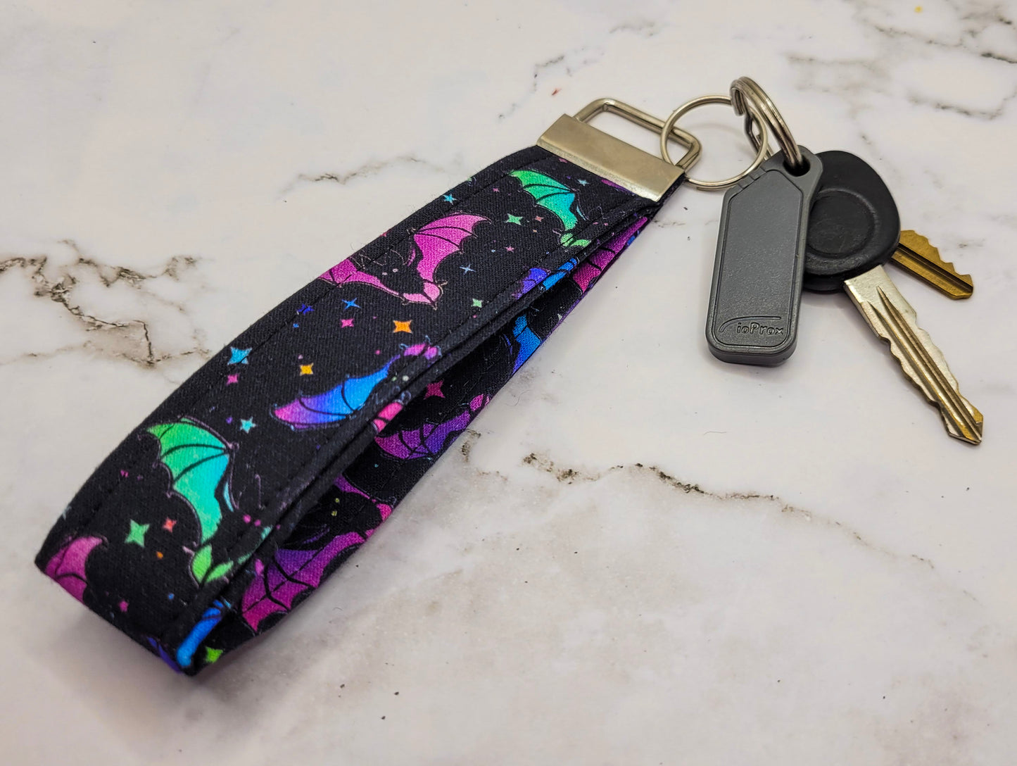 Neon Bats Wristlet Key Strap