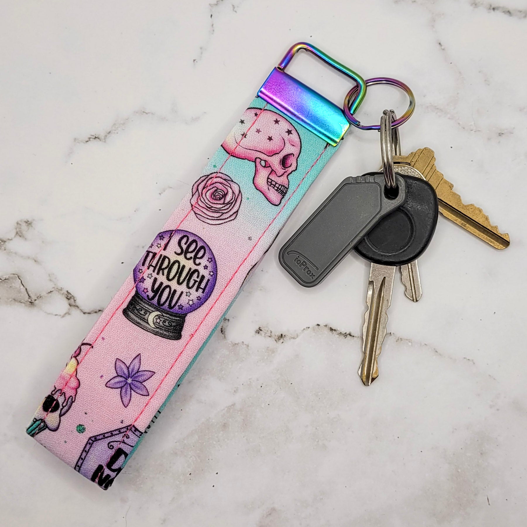 Pastel Goth Wristlet Key Strap