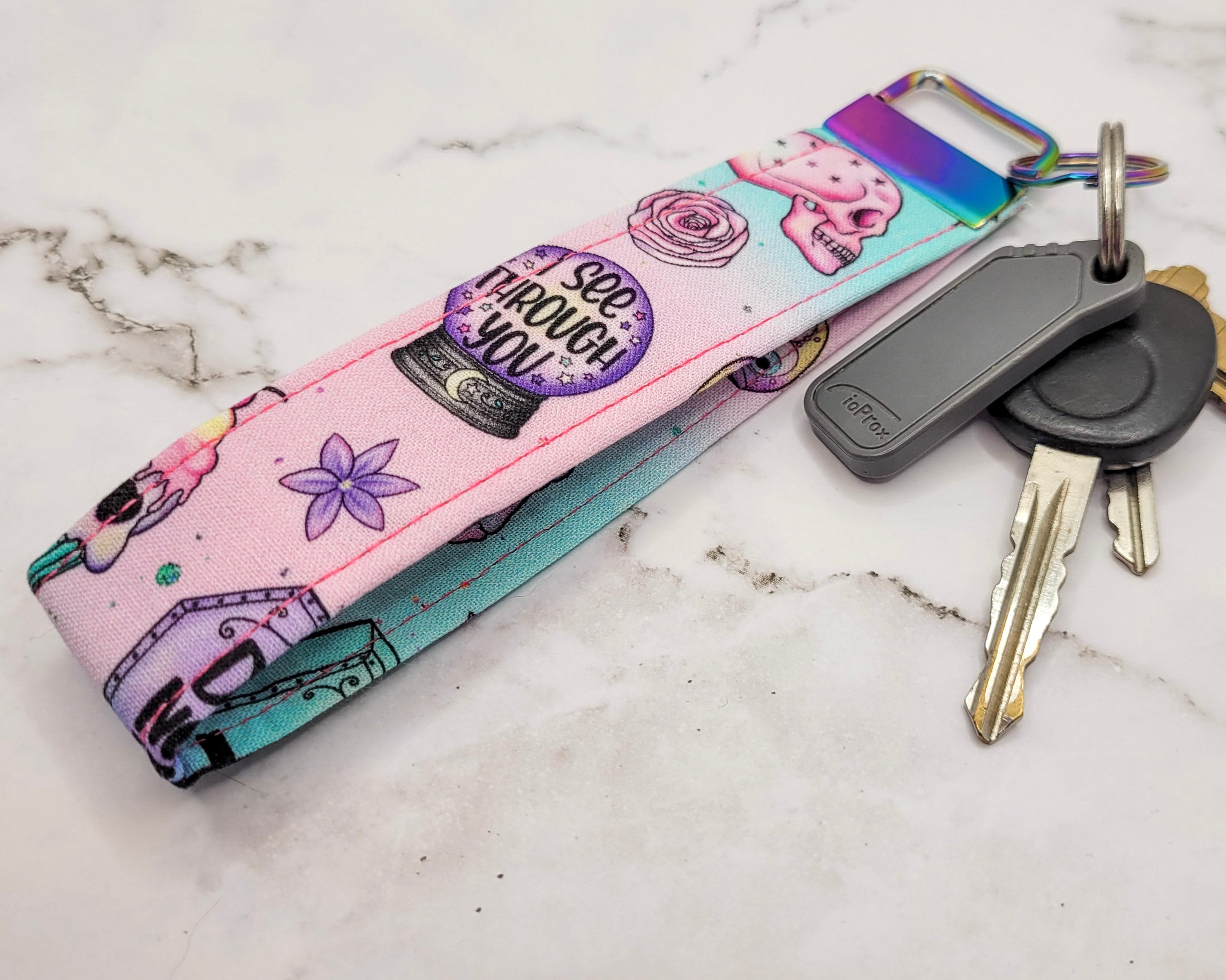 Pastel Goth Wristlet Key Strap