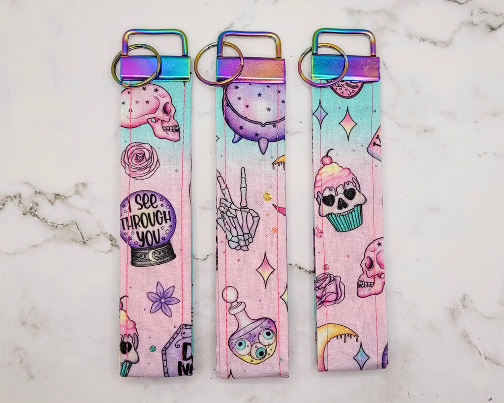 Pastel Goth Wristlet Key Strap