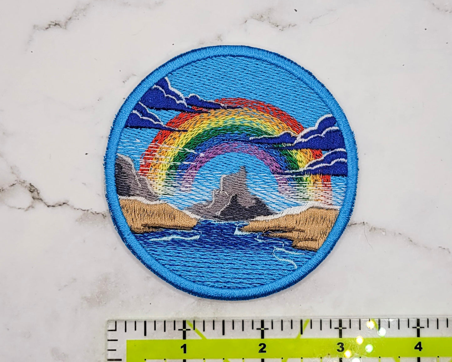 Mountain Lake Rainbow Embroidered Patch