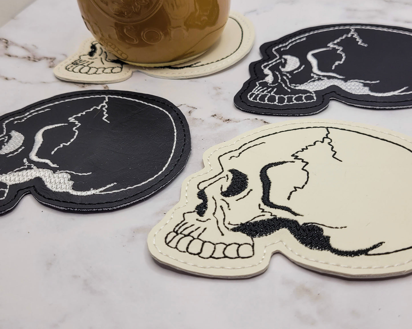 Anatomical Skull Vinyl Coasters