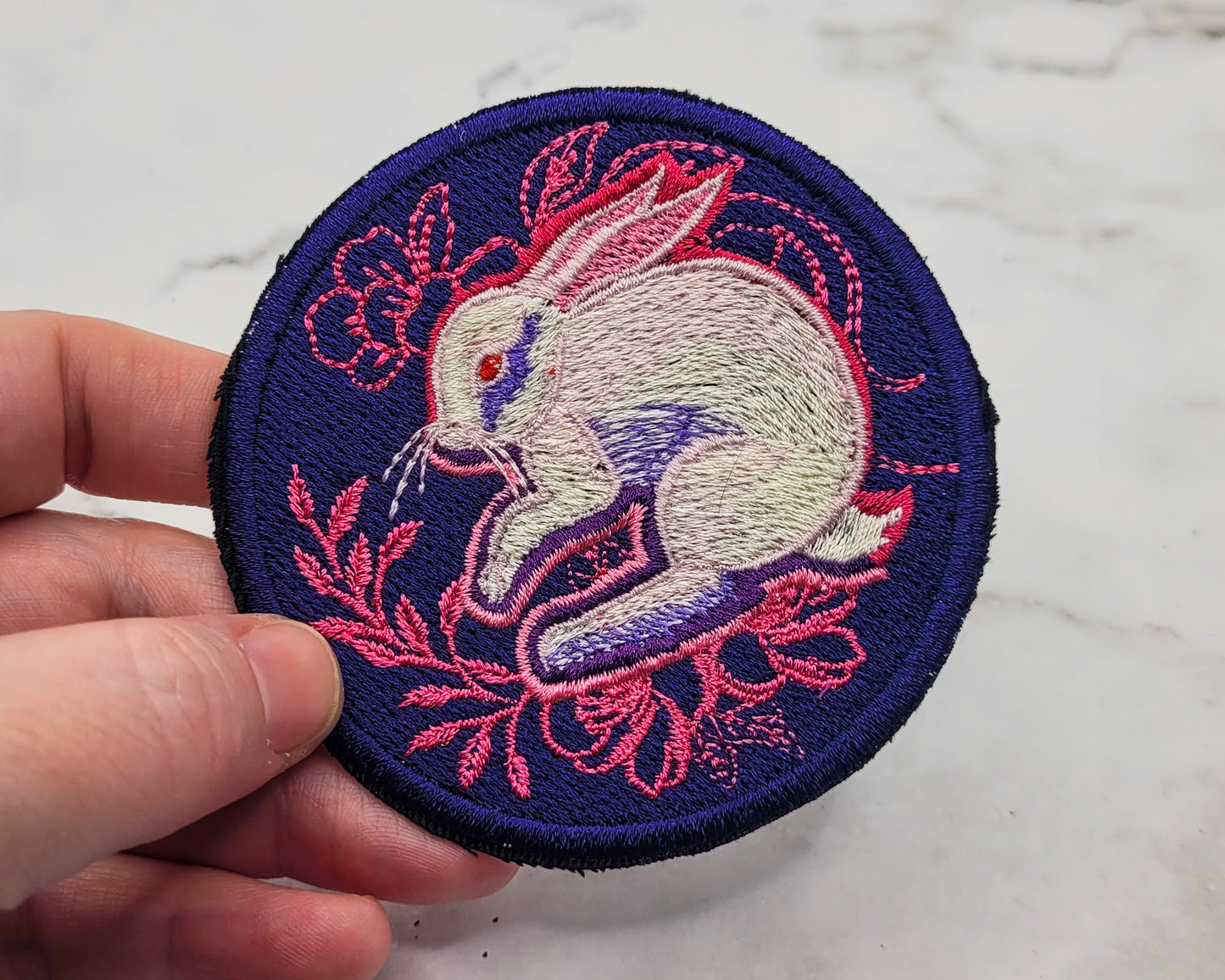 White Rabbit Embroidered Patch