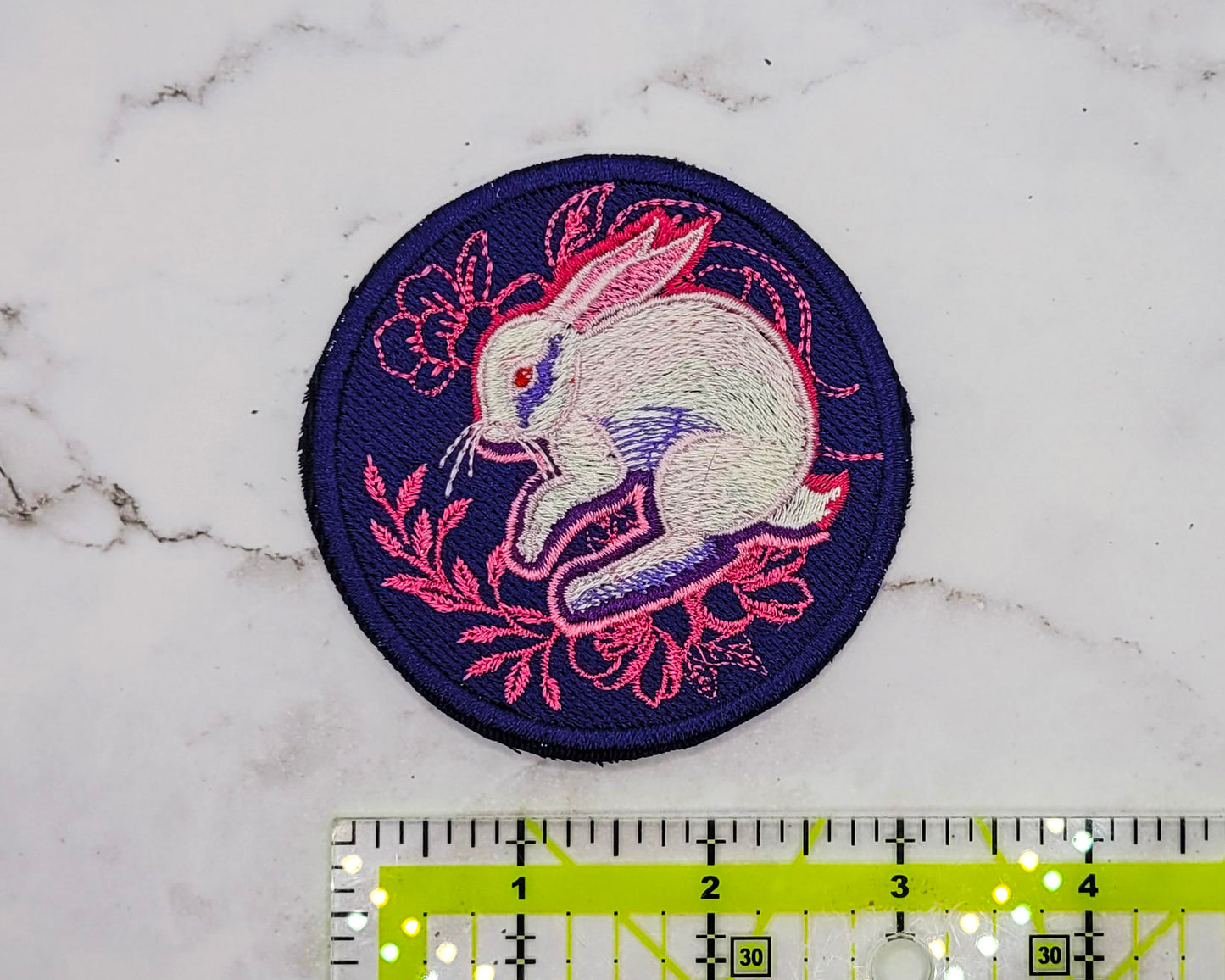 White Rabbit Embroidered Patch