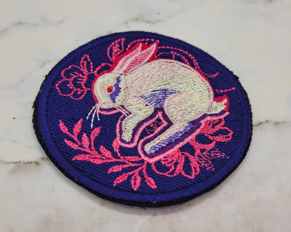 White Rabbit Embroidered Patch