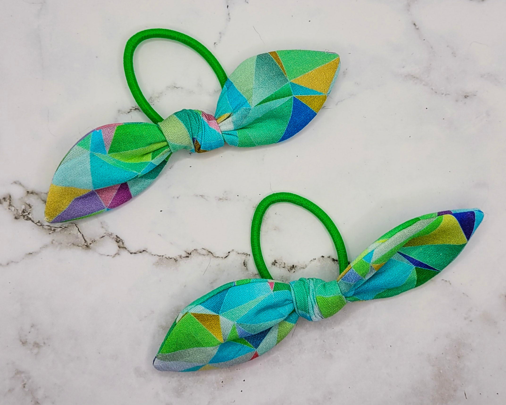 Meadow Triangles Knot Bow Hair Elastic
