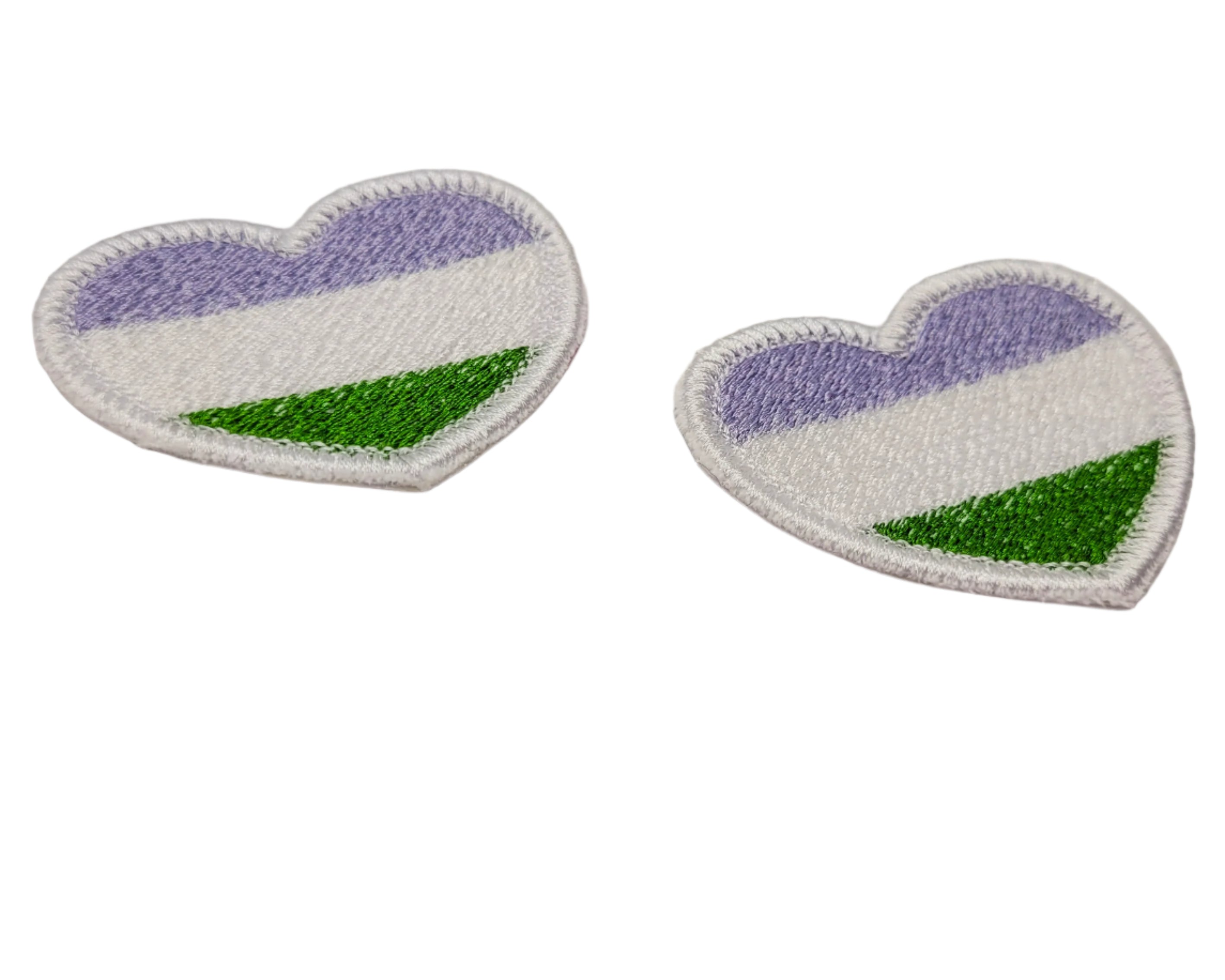 Genderqueer Pride Heart Embroidered Patch