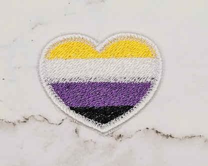 Non-Binary Pride Heart Patch