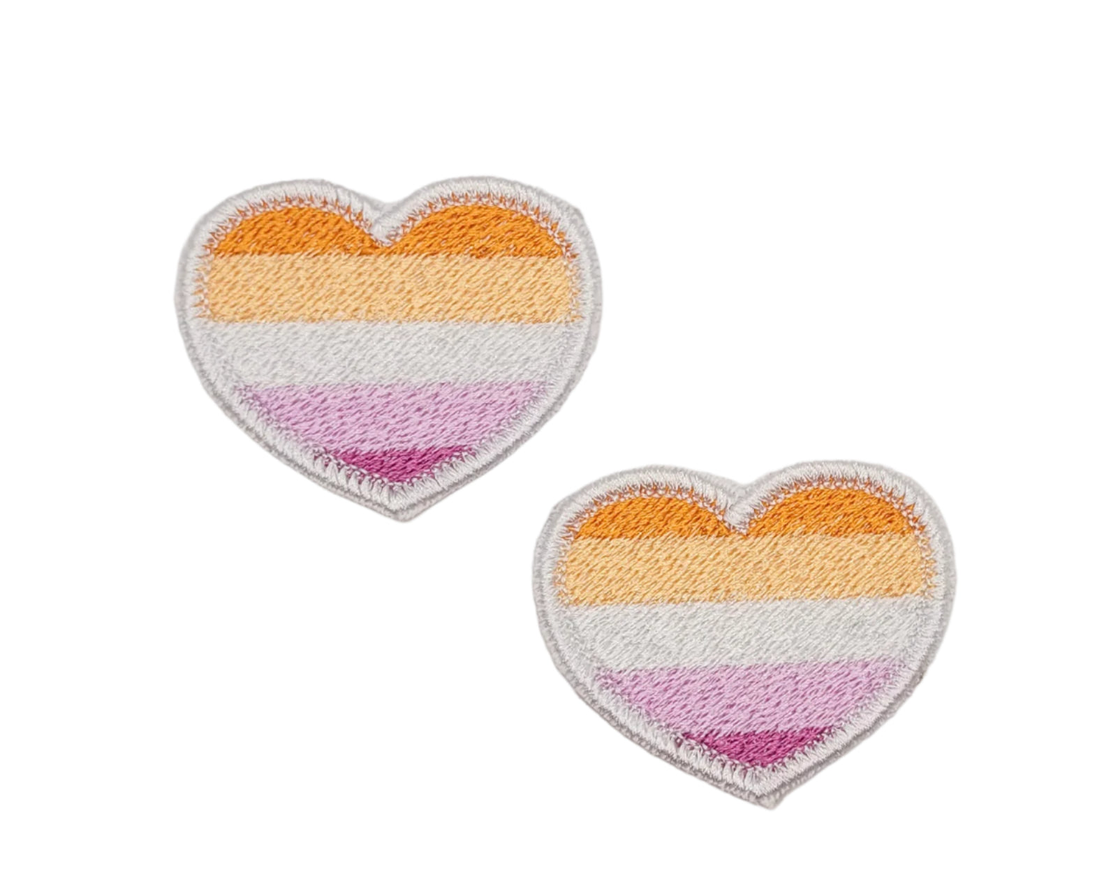 Lesbian Pride Heart Embroidered Patch