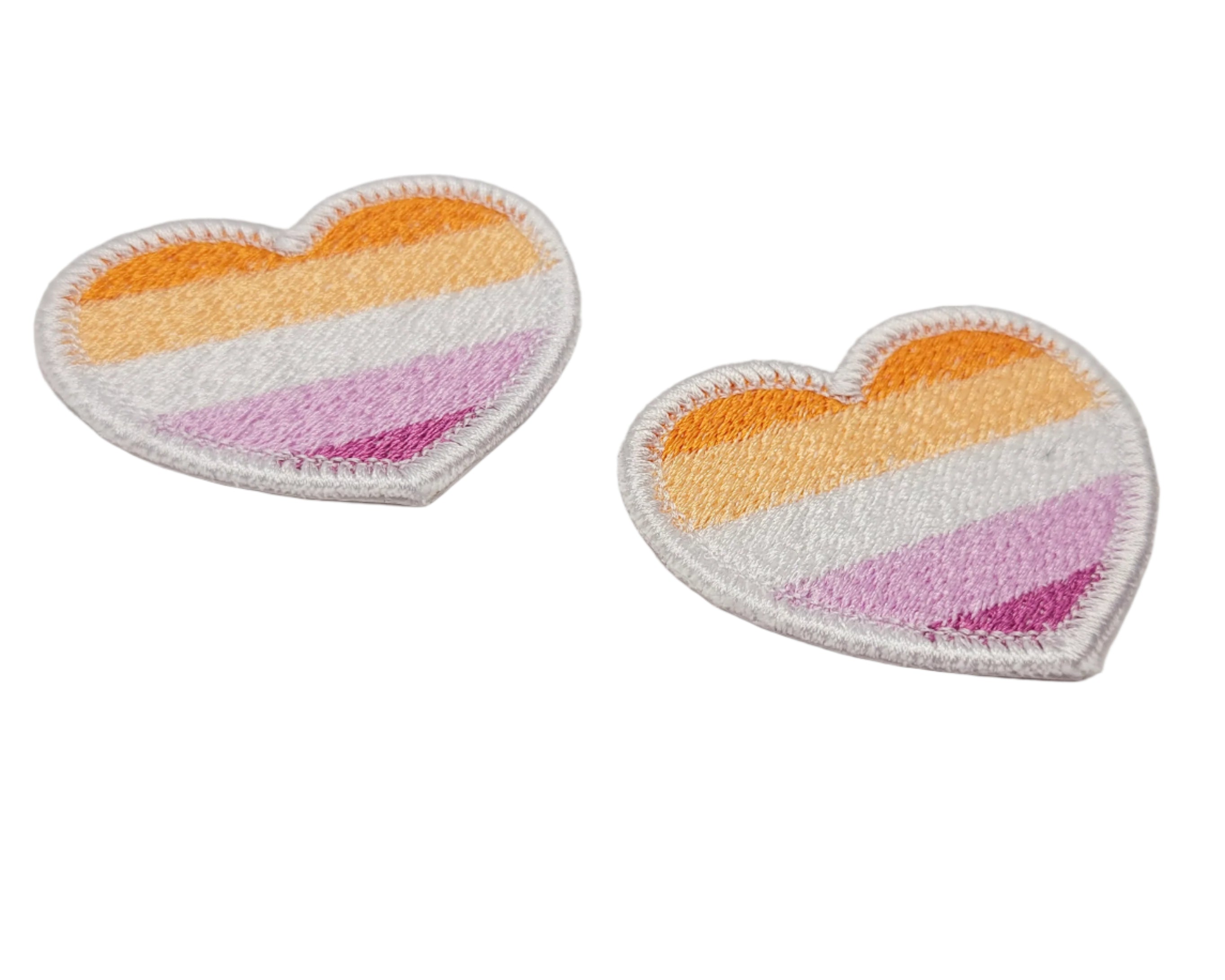 Lesbian Pride Heart Embroidered Patch