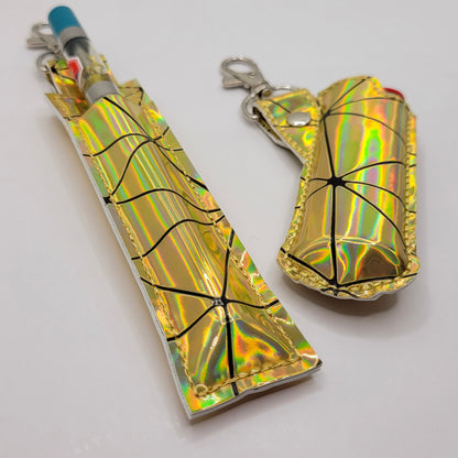 Gold Holographic Vape & Lighter Case Set