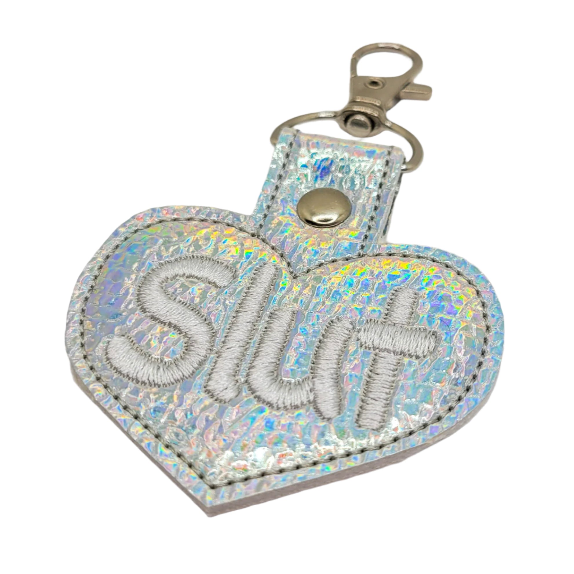 Slut Heart Embroidered Vinyl Keychain