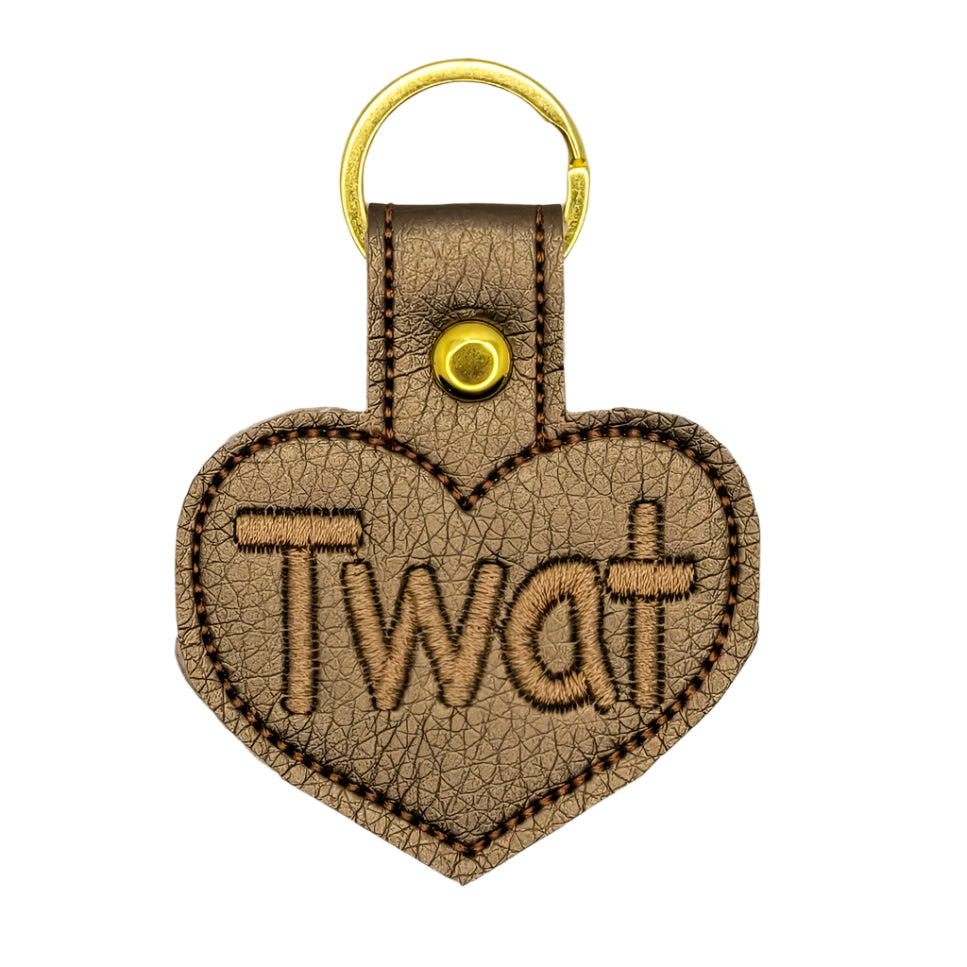 Twat Heart Embroidered Vinyl Keychain