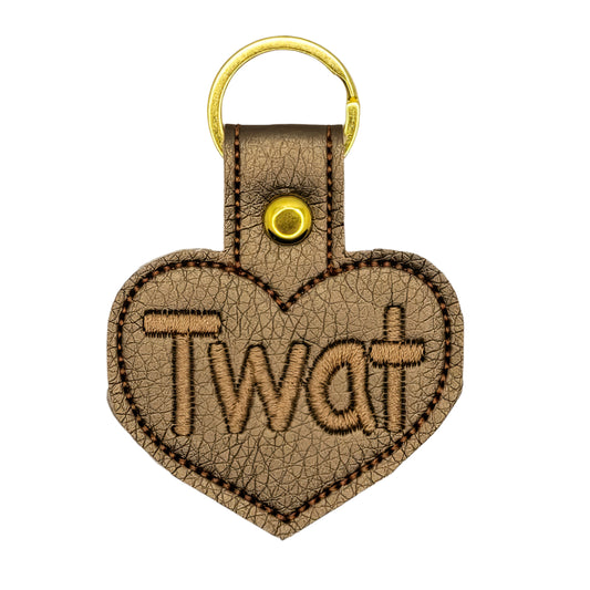 Twat Heart Embroidered Vinyl Keychain