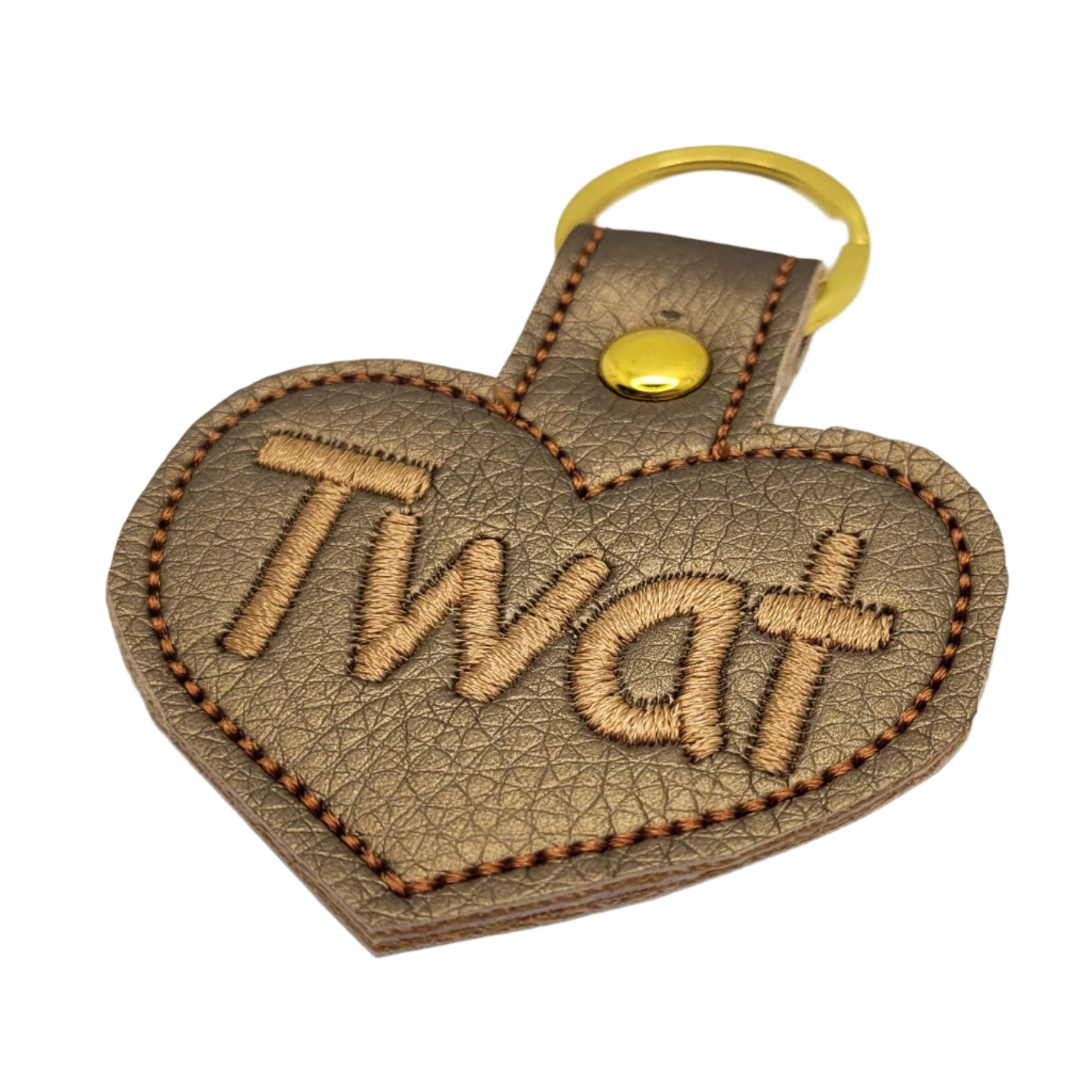 Twat Heart Embroidered Vinyl Keychain
