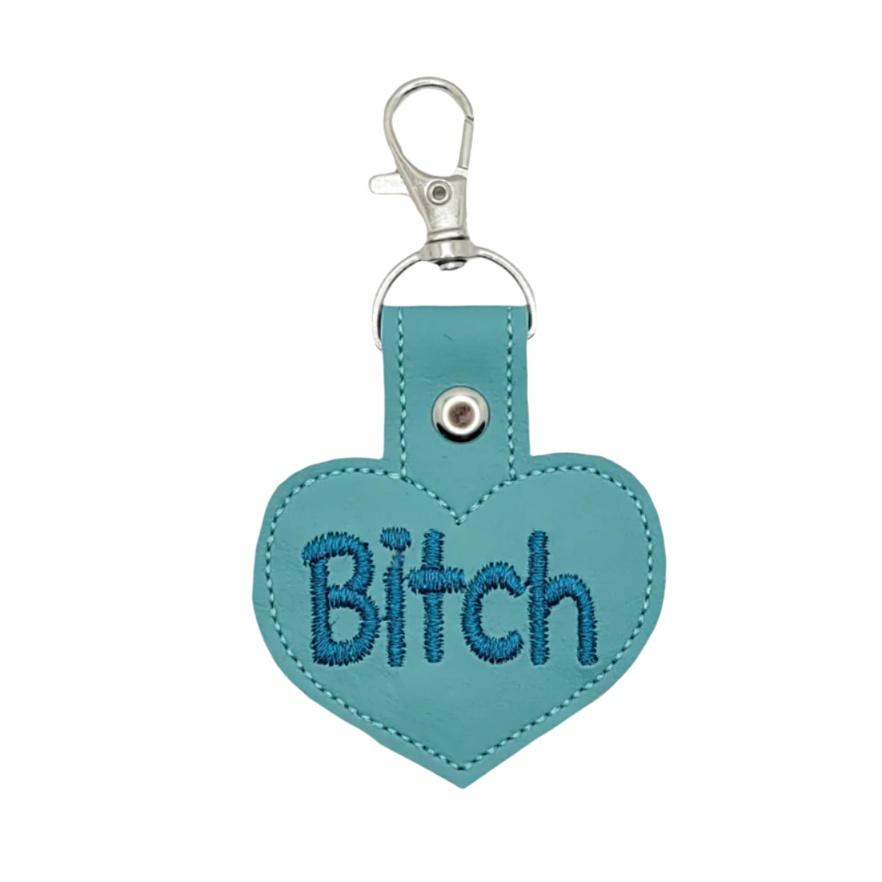 Bitch Heart Embroidered Vinyl Keychain