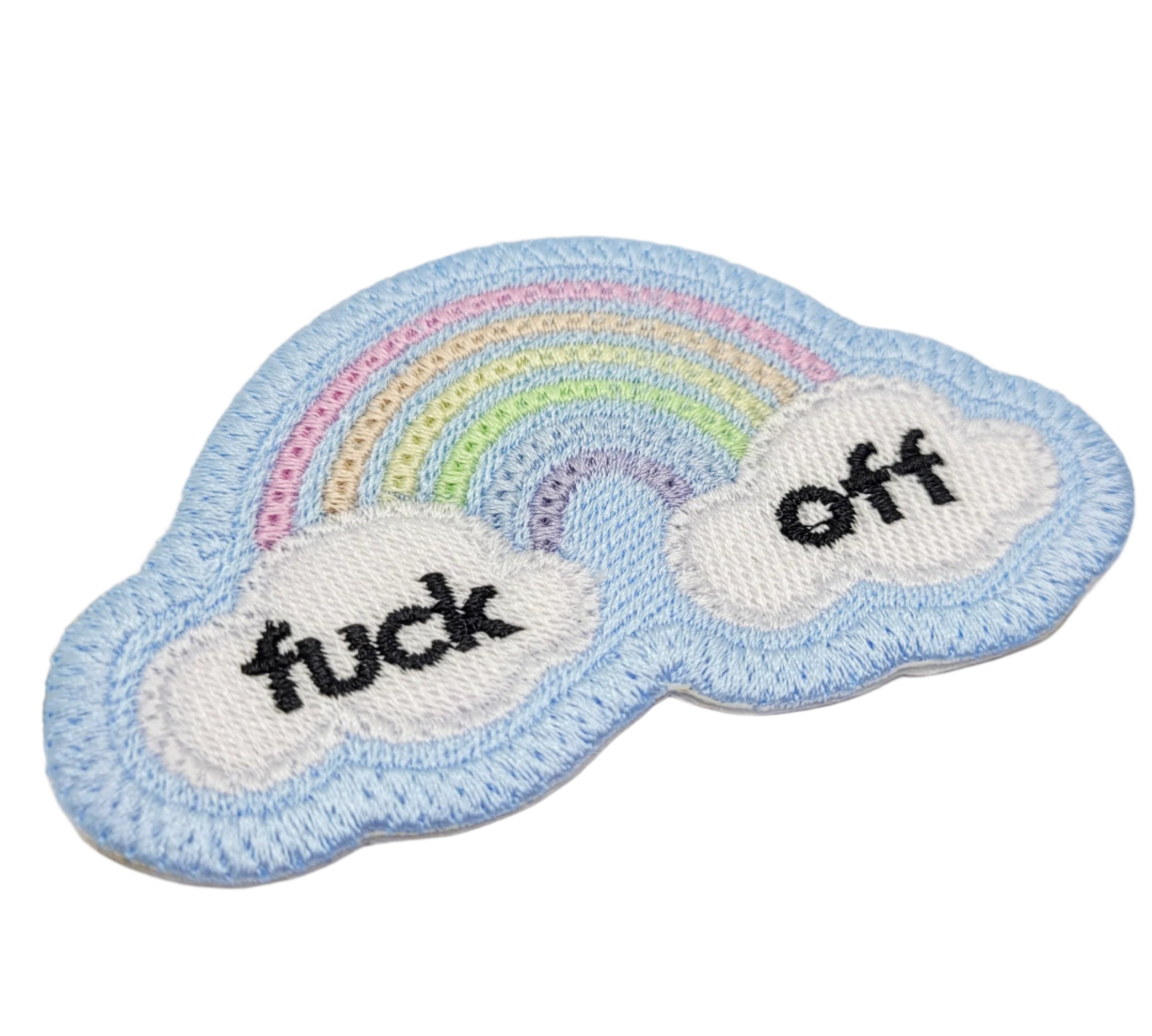 Fuck Off Rainbow Embroidered Patch