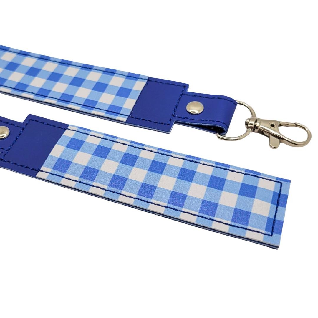 Blue Plaid Vinyl Pen Case
