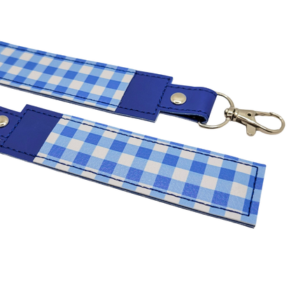 Blue Plaid Vinyl Pen Case